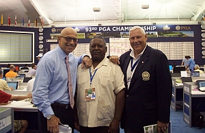 Tim Rosaforte, Golf Channel; Malachi Knowles, Golfforeanyone.com; and Allen Wronowski, President, PGA of America.