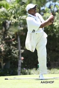 Jesse J. Parker tees it off at the President Country Club during the AAGHOF Celebration, May 2012