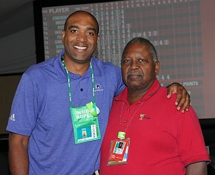 Damon Hack & Malachi Knowles in the Media Center during the 2012 Tour Championship.